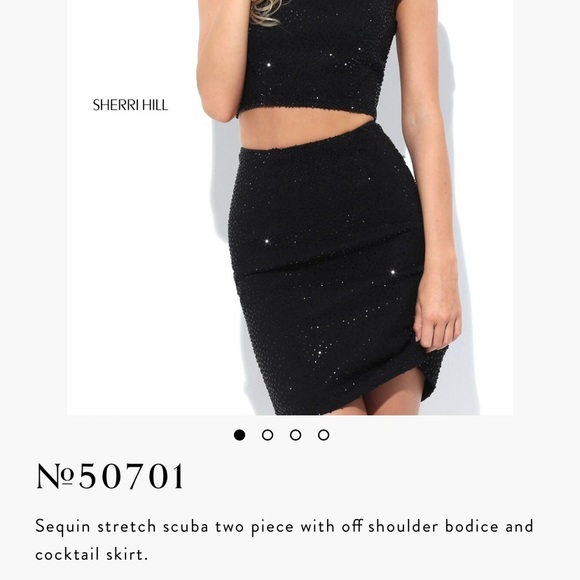 #50701 Sherri Hill Black Dress Black Size 2 - Picture 7 of 15